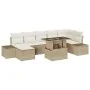 Set de Sofá de Jardín Set de 8 Beige Ratán, Poliéster, Vidrio von , Outdoor-Sofas - Ref: Foro24-3349227, Preis: 585,87 €, Rab...