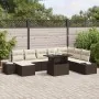Conjunto de Sofás de Jardín 9 Piezas Marrón y Crema Ratán, Tela | Foro24.es | Tu tienda online para hogar, jardín y más Foro24.es