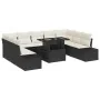 Juego de Sofás de Jardín Conjunto de 10 Negro y Crema by , Outdoor sofas - Ref: Foro24-3349243, Price: 659,38 €, Discount: -5%%