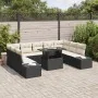 Juego de Sofás de Jardín Conjunto de 10 Negro y Crema by , Outdoor sofas - Ref: Foro24-3349243, Price: 659,38 €, Discount: -5%%