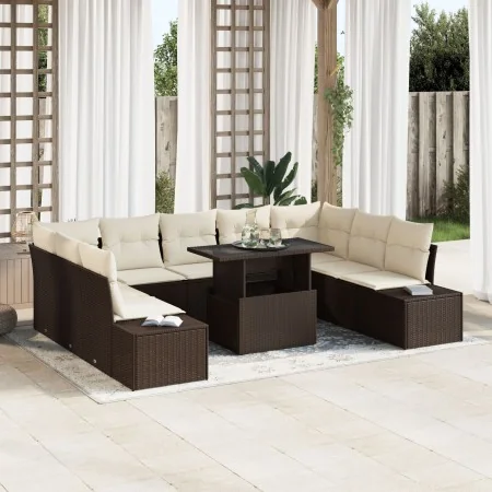 Conjunto de Sofás de Jardín Juego de 10 Beige | Foro24.es | Tu tienda online para hogar, jardín y más Foro24.es