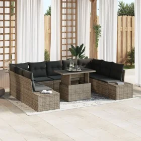 Conjunto de Sofá de Jardín Conjunto de 10 Gris Ratán, Poliéster by , Outdoor sofas - Ref: Foro24-3349245, Price: 666,02 €, Di...