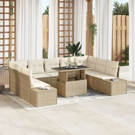 Juego de Sofá de Jardín Set de 10 Beige Ratan Sofá Seccional by , Outdoor sofas - Ref: Foro24-3349247, Price: 731,80 €, Disco...