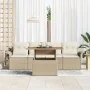 Juego de Sofá de Jardín de 5 Piezas con Cojines Beige Ratán Polivalente Acacia by , Outdoor sofas - Ref: Foro24-3349266, Pric...