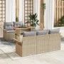 Conjunto de Sofás de Jardín de 6 Piezas con Cojines Beige Poliratán Acacia by , Outdoor sofas - Ref: Foro24-3349272, Price: 4...