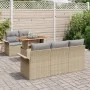 Conjunto de Sofás de Jardín de 6 Piezas con Cojines Beige Poliratán Acacia by , Outdoor sofas - Ref: Foro24-3349272, Price: 4...