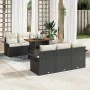 Juego de Sofá de Jardín de 7 piezas con cojines Negro Polirratán Acacia | Foro24.es | Tu tienda online para hogar, jardín y más Foro24.es