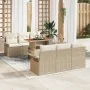 Conjunto de Sofá de Jardín de 7 Piezas con Cojines Beige Ratán Poliéster Acacia by , Outdoor sofas - Ref: Foro24-3349280, Pri...