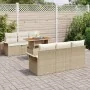 Conjunto de Sofá de Jardín de 7 Piezas con Cojines Beige Ratán Poliéster Acacia by , Outdoor sofas - Ref: Foro24-3349280, Pri...