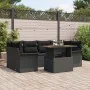 Conjunto de Sofás de Jardín de 7 Piezas con Cojines de Ratán Poliéster Negro | Foro24.es | Tu tienda online para hogar, jardín y más Foro24.es