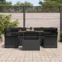 Conjunto de Sofás de Jardín de 7 Piezas con Cojines de Ratán Poliéster Negro | Foro24.es | Tu tienda online para hogar, jardín y más Foro24.es