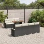 Juego de Sofás de Jardín de 8 Piezas con Cojines Ratán Poliéster Negro Acacia | Foro24.es | Tu tienda online para hogar, jardín y más Foro24.es
