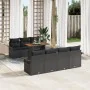 Juego de Sofá de Jardín de 8 Piezas con Cojines Negro Poliratán Acacia | Foro24.es | Tu tienda online para hogar, jardín y más Foro24.es