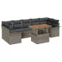 Sofás de Jardín de 8 Piezas con Cojines Gris Poliratán Acacia von , Outdoor-Sofas - Ref: Foro24-3349299, Preis: 554,87 €, Rab...
