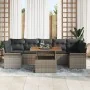 Sofás de Jardín de 8 Piezas con Cojines Gris Poliratán Acacia von , Outdoor-Sofas - Ref: Foro24-3349299, Preis: 554,87 €, Rab...