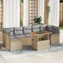 Juego de Sofá de Jardín de 8 Piezas con Cojines Beige Ratán Acacia | Foro24.es | Tu tienda online para hogar, jardín y más Foro24.es