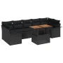 Set de Sofá de Jardín de 8 Piezas con Cojines Negro Poliratán Acacia | Foro24.es | Tu tienda online para hogar, jardín y más Foro24.es