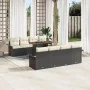 Juego de Sofás de Jardín de 9 Piezas con Cojines Negro Poliratán Acacia | Foro24.es | Tu tienda online para hogar, jardín y más Foro24.es