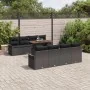 Set de 9 Piezas de Sofá de Jardín con Cojines Negro de Ratán Poliéster Acacia | Foro24.es | Tu tienda online para hogar, jardín y más Foro24.es