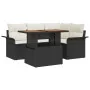 Conjunto de comedor de jardín de 5 piezas con cojines Ratán Negro Acacia de , Sofás de exterior - Ref: Foro24-3349326, Precio...