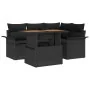 Conjunto de Comedor de Jardín de 5 piezas con cojines Negros de Poliratán y Acacia von , Outdoor-Sofas - Ref: Foro24-3349330,...