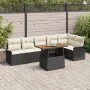 Juego de Comedor de Jardín de 7 Piezas con Cojines Negro Ratán Sintético Acacia | Foro24.es | Tu tienda online para hogar, jardín y más Foro24.es