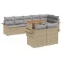 Juego de Comedor de Jardín de 9 Piezas con Cojines Beige Ratán Sintético Acacia von , Outdoor-Sofas - Ref: Foro24-3349349, Pr...