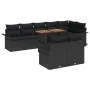 Conjunto de Comedor de Jardín de 9 Piezas con Cojines Negro Poliratán Acacia von , Outdoor-Sofas - Ref: Foro24-3349351, Preis...