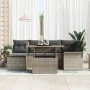 Conjunto de sofá de jardín Set de 7 Gris Poliratán, acero, vidrio von , Outdoor-Sofas - Ref: Foro24-3349355, Preis: 460,99 €,...