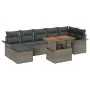 Conjunto de Sofá de Jardín Set de 8 Gris Ratán Sintético y Madera von , Outdoor-Sofas - Ref: Foro24-3349362, Preis: 523,06 €,...