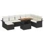 Conjunto de Comedor de Jardín de 9 Piezas con Cojines Negro Poliratán Acacia | Foro24.es | Tu tienda online para hogar, jardín y más Foro24.es
