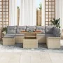 Conjunto de Comedor Jardín de 9 Piezas con Cojines Beige Ratán Poliéster Acacia | Foro24.es | Tu tienda online para hogar, jardín y más Foro24.es