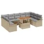 Conjunto de Comedor de Jardín de 10 Piezas con Cojines Beige Poliratán Acacia | Foro24.es | Tu tienda online para hogar, jardín y más Foro24.es