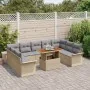 Conjunto de Comedor de Jardín de 10 Piezas con Cojines Beige Poliratán Acacia | Foro24.es | Tu tienda online para hogar, jardín y más Foro24.es