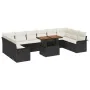 Conjunto de Comedor de Jardín de 11 Piezas con Cojines Mimbre Negro Poliratán Acacia by , Outdoor sofas - Ref: Foro24-3349382...