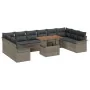 Conjunto de Sofá de Jardín Juego de 11 Gris, Negro Ratán, Poliéster by , Outdoor sofas - Ref: Foro24-3349383, Price: 704,66 €...