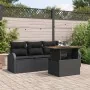 Juego de comedor de jardín de 5 piezas con cojines negro ratán sintético acacia by , Outdoor sofas - Ref: Foro24-3349519, Pri...