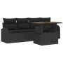 Juego de comedor de jardín de 5 piezas con cojines negro ratán sintético acacia by , Outdoor sofas - Ref: Foro24-3349519, Pri...