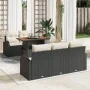 Conjunto de Comedor de Jardín de 6 Piezas con Cojines Negro de Ratán de Polietileno Acacia by , Outdoor sofas - Ref: Foro24-3...