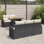 Conjunto de Comedor de Jardín de 6 Piezas con Cojines Negro de Ratán de Polietileno Acacia by , Outdoor sofas - Ref: Foro24-3...