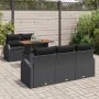 Conjunto de Comedor de Jardín de 6 Piezas con Cojines Negro Poliratán Acacia by , Outdoor sofas - Ref: Foro24-3349526, Price:...