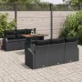 Conjunto de comedor de jardín de 7 piezas con cojines Ratán negro Poliratán by , Outdoor sofas - Ref: Foro24-3349533, Price: ...