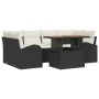 Juego de comedor de jardín de 7 piezas con cojines Ratán Poliéster Negro by , Outdoor sofas - Ref: Foro24-3349536, Price: 490...