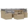 Conjunto de Comedor de Jardín de 7 Piezas con Cojines Beige Poliratán Acacia by , Outdoor sofas - Ref: Foro24-3349538, Price:...