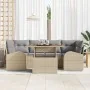 Conjunto de Comedor de Jardín de 7 Piezas con Cojines Beige Poliratán Acacia by , Outdoor sofas - Ref: Foro24-3349538, Price:...
