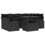 Juego de Comedor de Jardín de 7 Piezas con Cojines Negro de Ratán Poliéster von , Outdoor-Sofas - Ref: Foro24-3349540, Preis:...