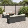 Conjunto de Comedor de Jardín de 8 Piezas con Cojines Negros de Ratán Polimérico | Foro24.es | Tu tienda online para hogar, jardín y más Foro24.es