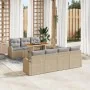 Conjunto de Comedor de Jardín de 8 Piezas con Cojines Beige Ratan Poliéster Acacia | Foro24.es | Tu tienda online para hogar, jardín y más Foro24.es