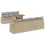 Conjunto de Comedor de Jardín de 8 Piezas con Cojines Beige Ratan Poliéster Acacia | Foro24.es | Tu tienda online para hogar, jardín y más Foro24.es