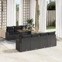 Conjunto de Comedor de Jardín de 8 Piezas con Cojines Negro Poliratán Acacia by , Outdoor sofas - Ref: Foro24-3349547, Price:...